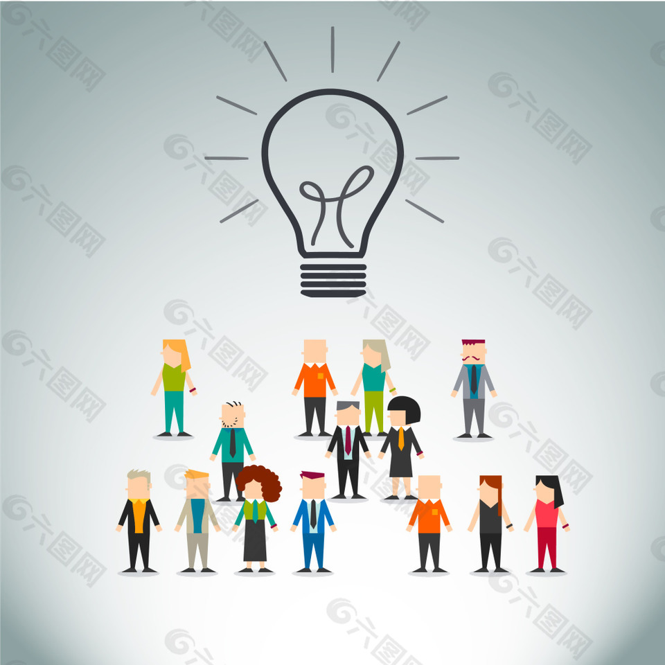 矢量卡通人物建议背景