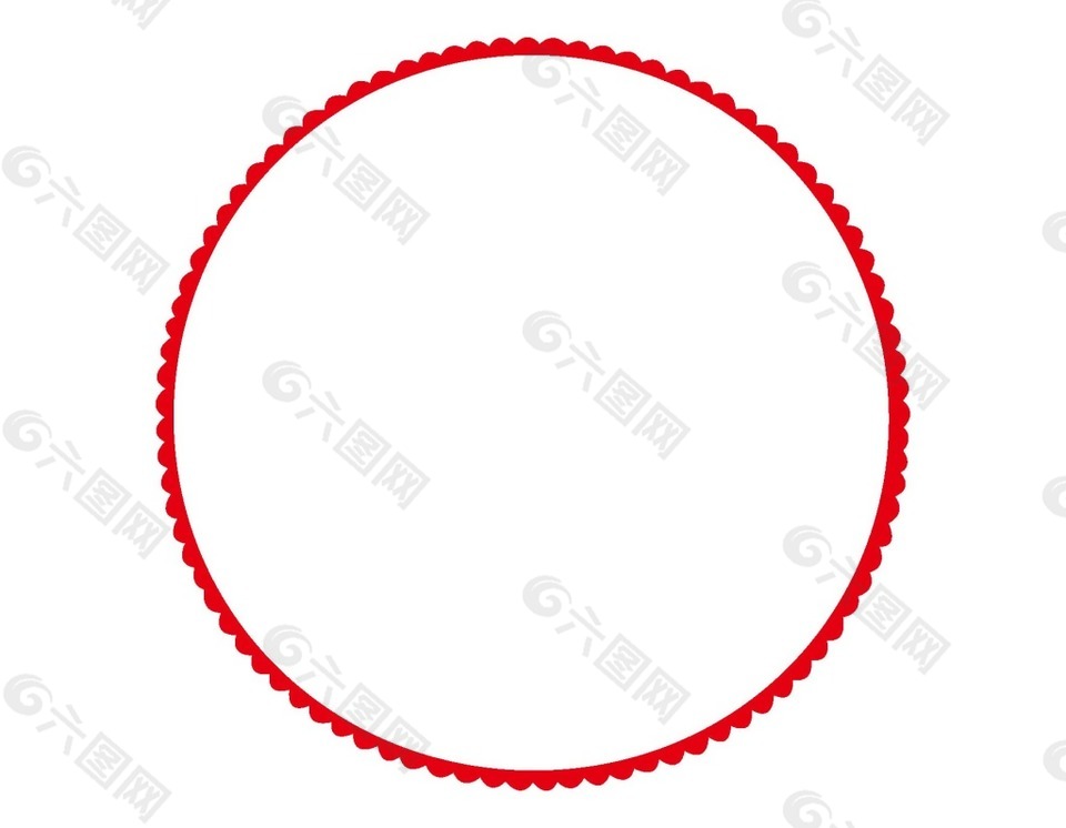 简约红色圆形边框png元素