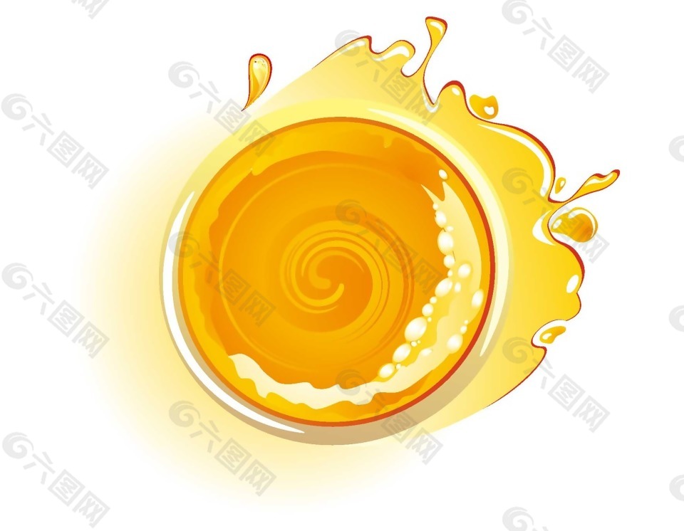 金色液体漩涡png元素