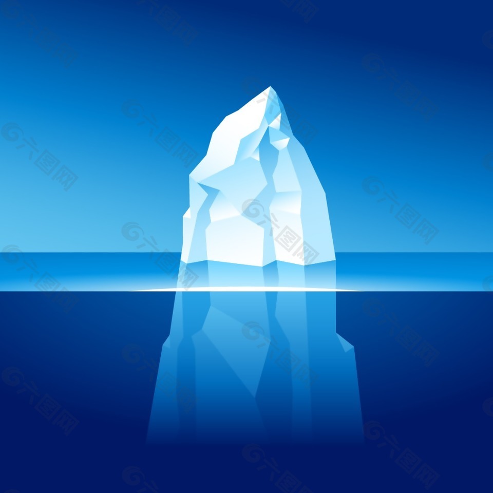 蓝色的冰川插画