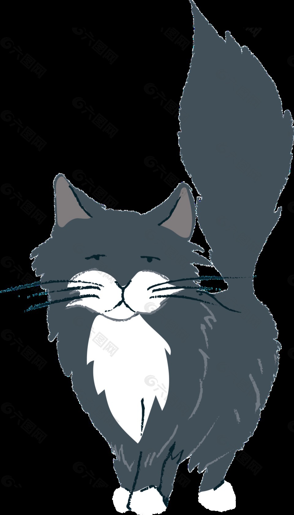 深灰色眯眼的猫透明猫咪素材设计元素素材免费下载(图片编号:9157275)-六图网