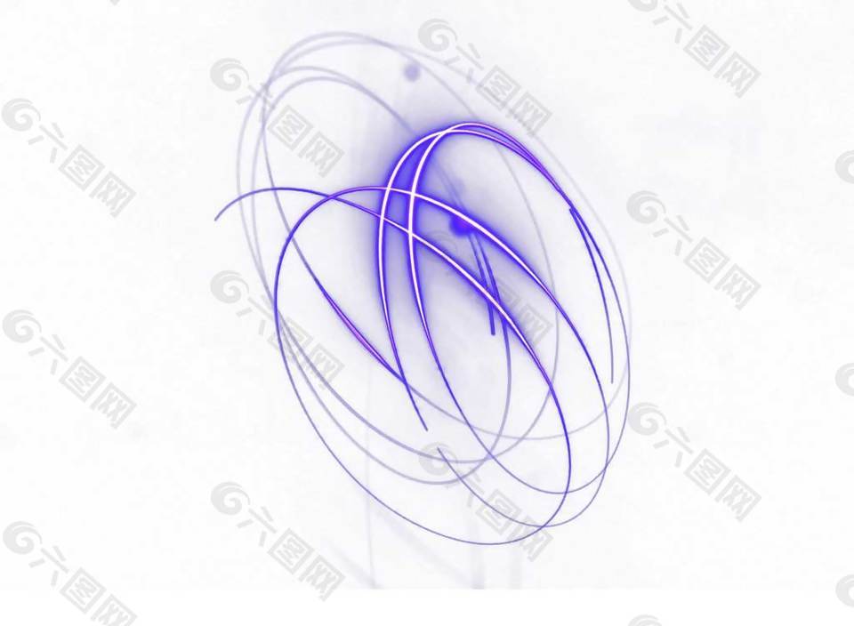 卡通紫色线条圆圈png元素