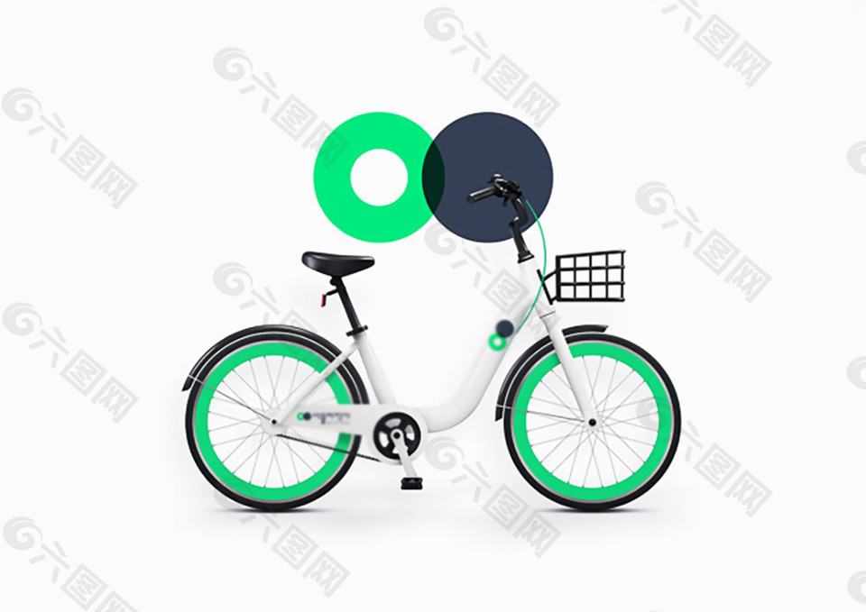 绿色简洁的共享单车jpg
