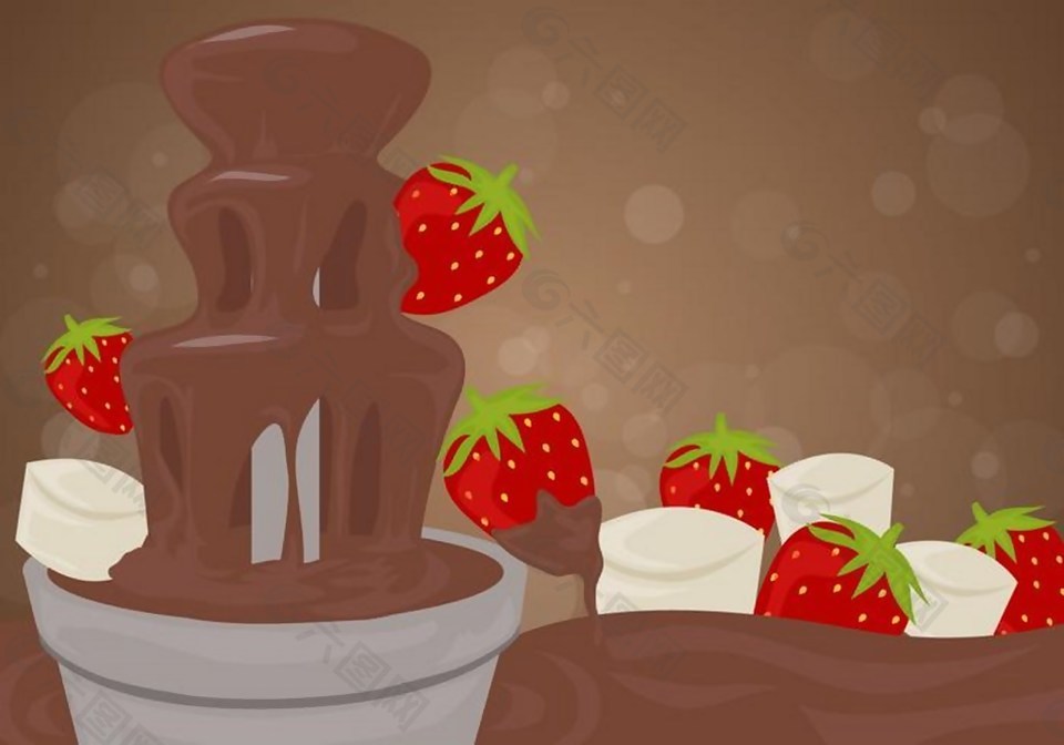 草莓巧克力美食食材ai矢量素材下载