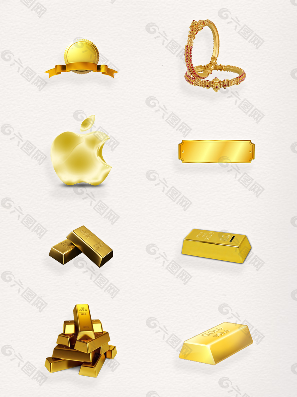 可爱贵重的黄金透明装饰素材合集