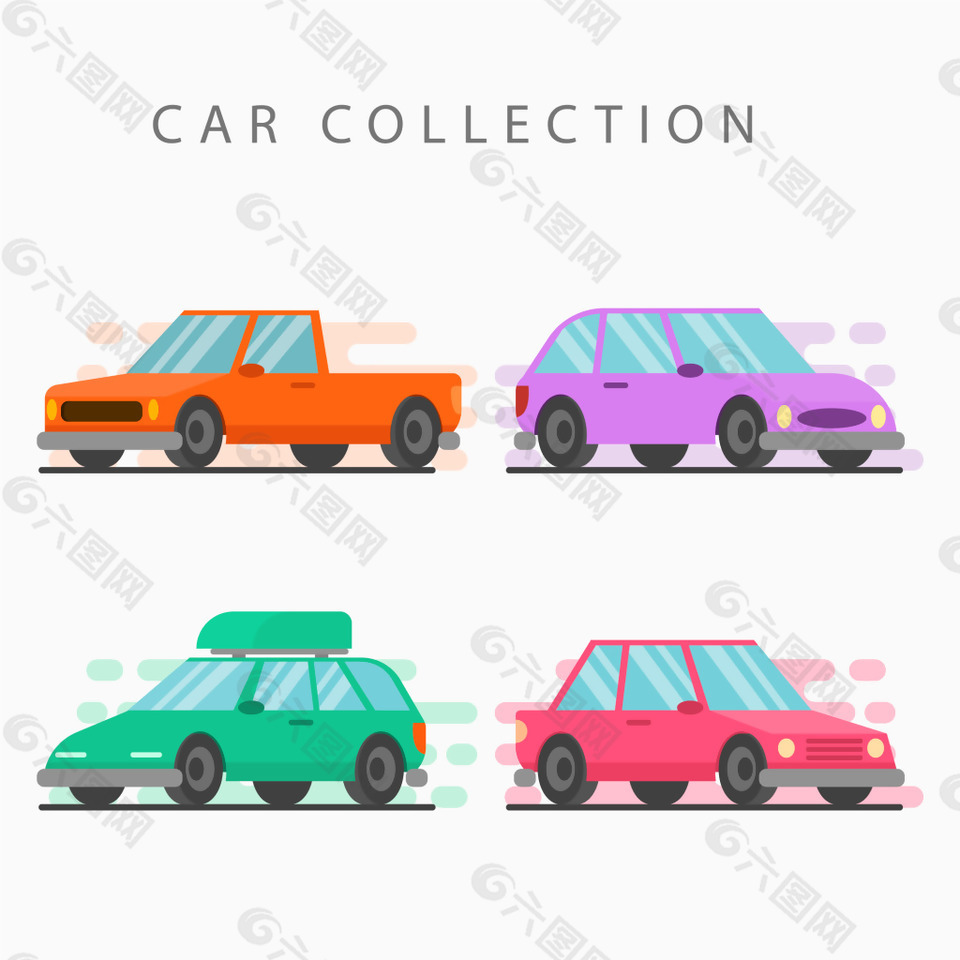 卡通彩色汽车矢量