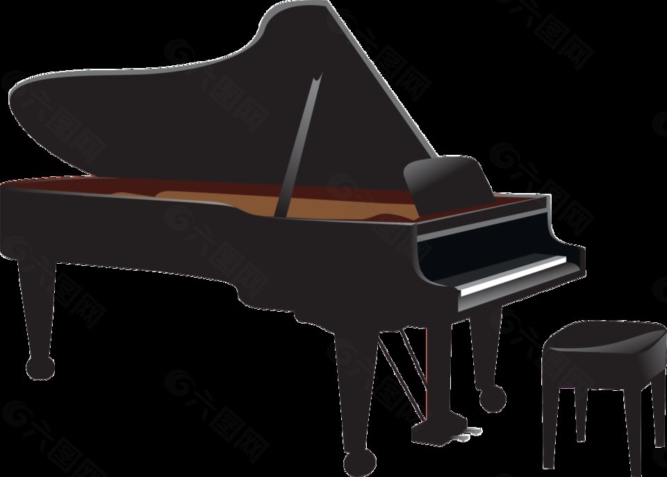 创意卡通钢琴元素
