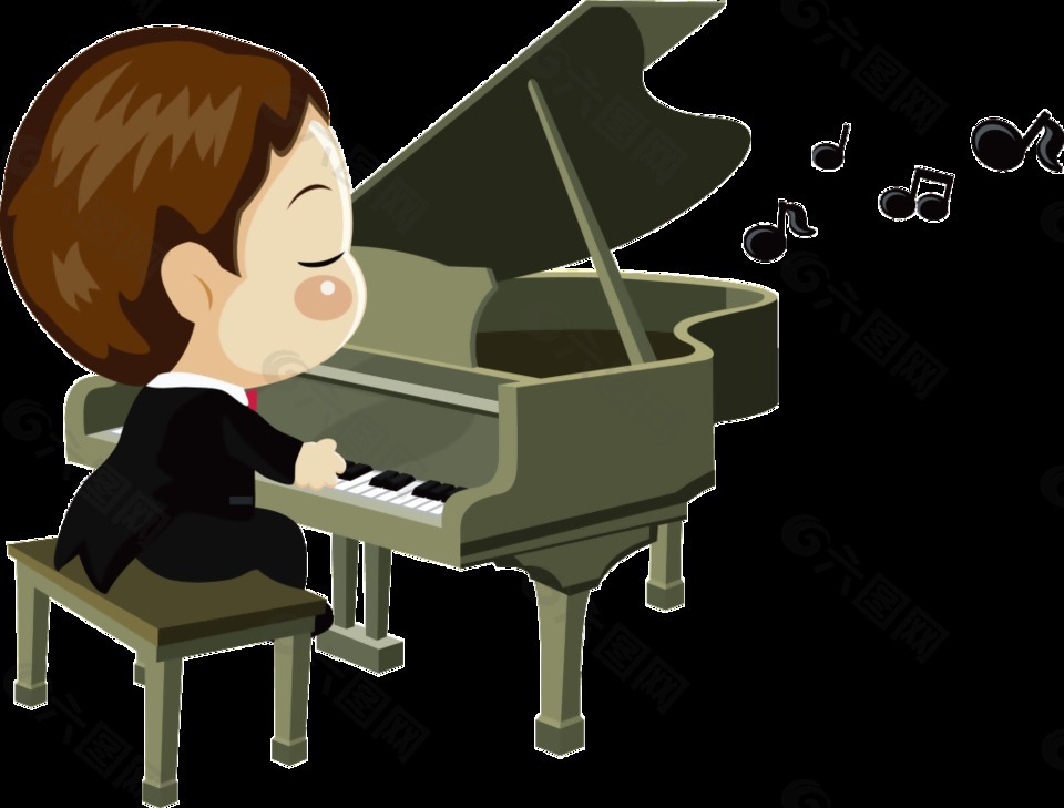 儿童弹钢琴装饰元素