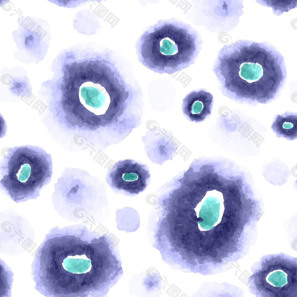 手绘紫蓝色晕染背景矢量背景素材