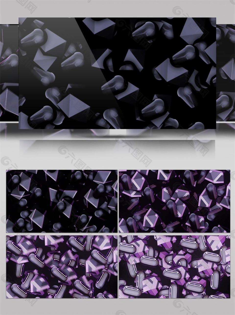 紫色动感三角视频素材