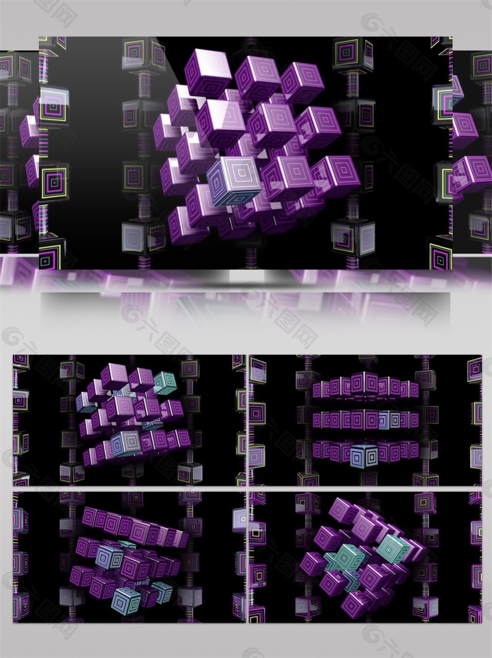 紫色光束模仿视频素材