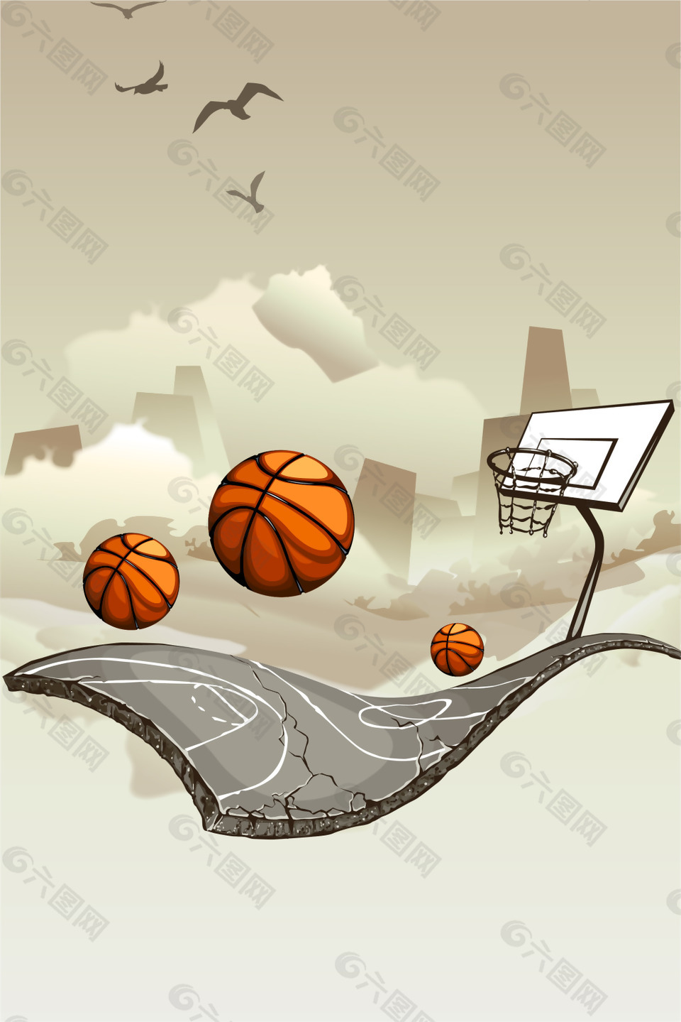 篮球比赛海报矢量背景背景素材免费下载 图片编号 六图网