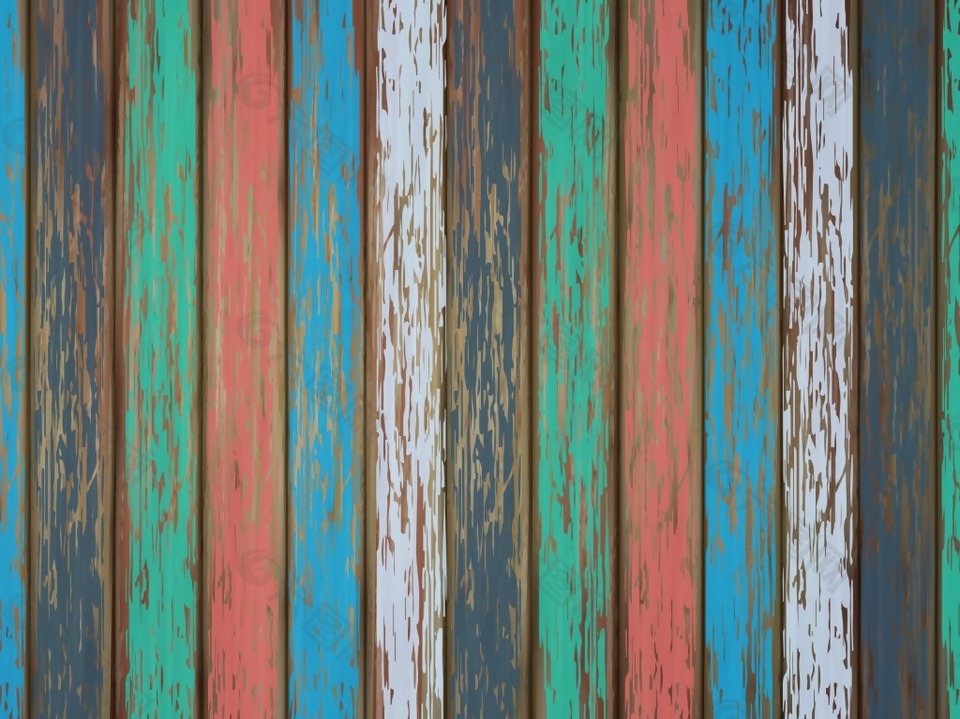 彩色做旧条纹木背景