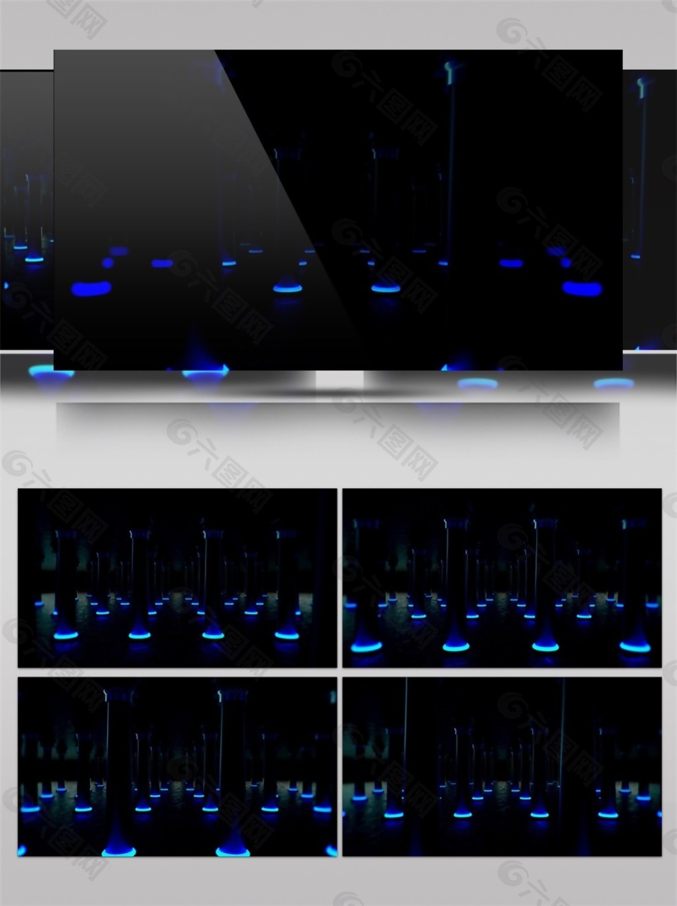 蓝色闪光动态视频素材