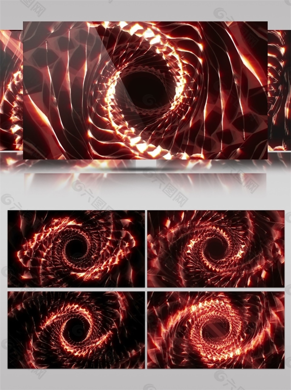 红色旋涡光动态视频素材