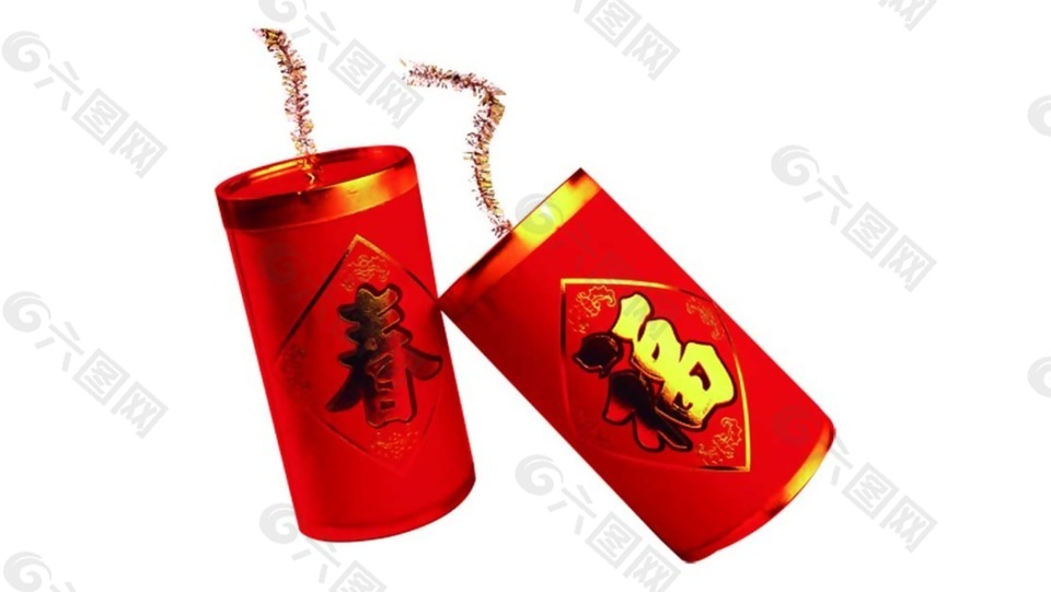 春节鞭炮挂饰png元素