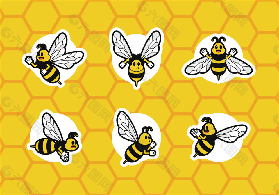 矢量卡通蜜蜂素材