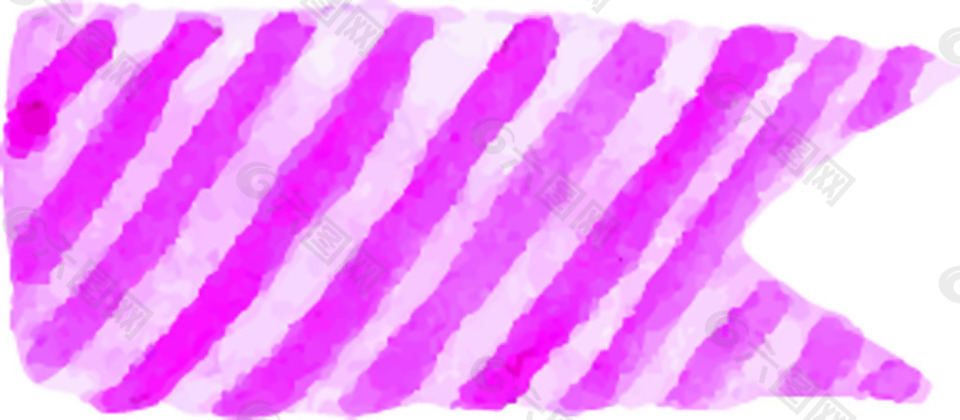 手绘紫色彩带矢量素材