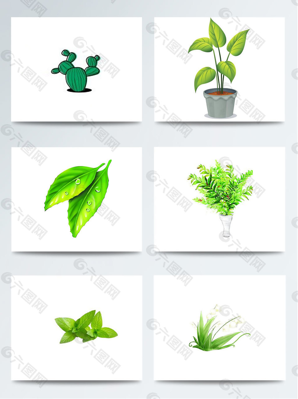 绿色卡通植物素材