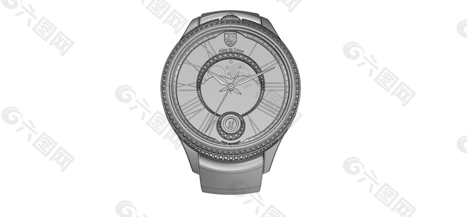 3D渲染的精致手表jpg素材