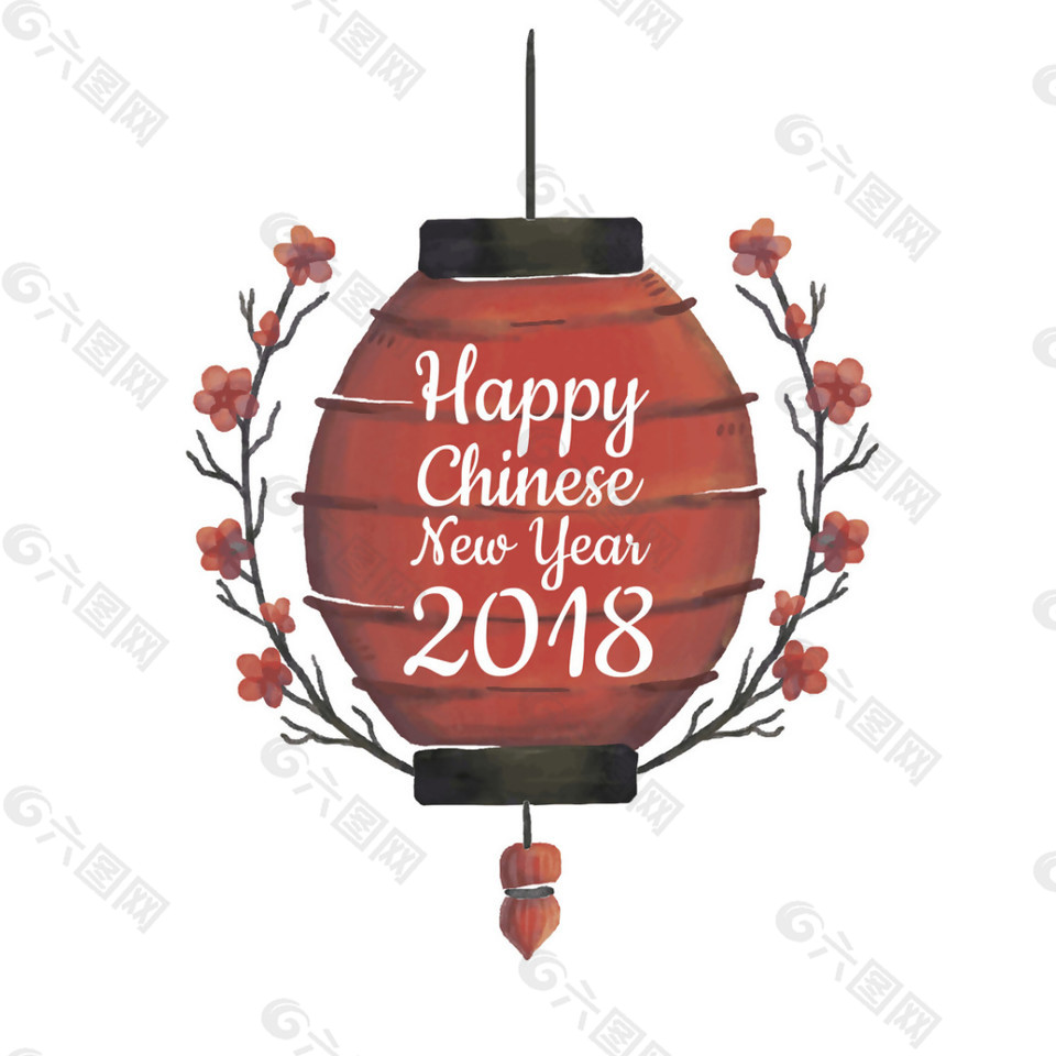 手绘水彩2018新年画报