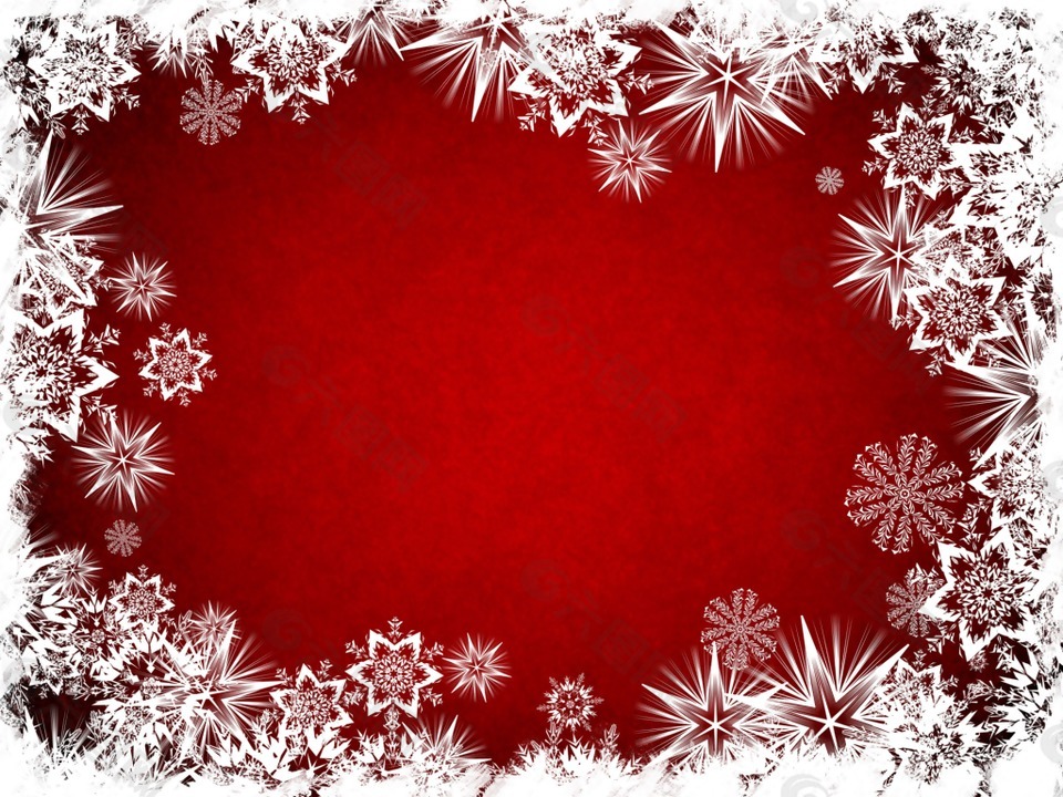 冬季雪花淡红背景图3