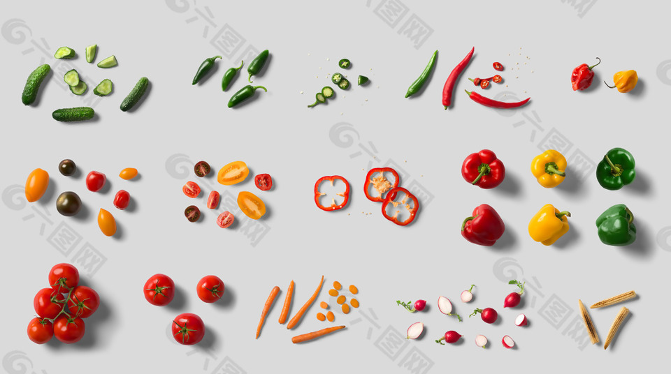 各种果蔬实物图元素设计