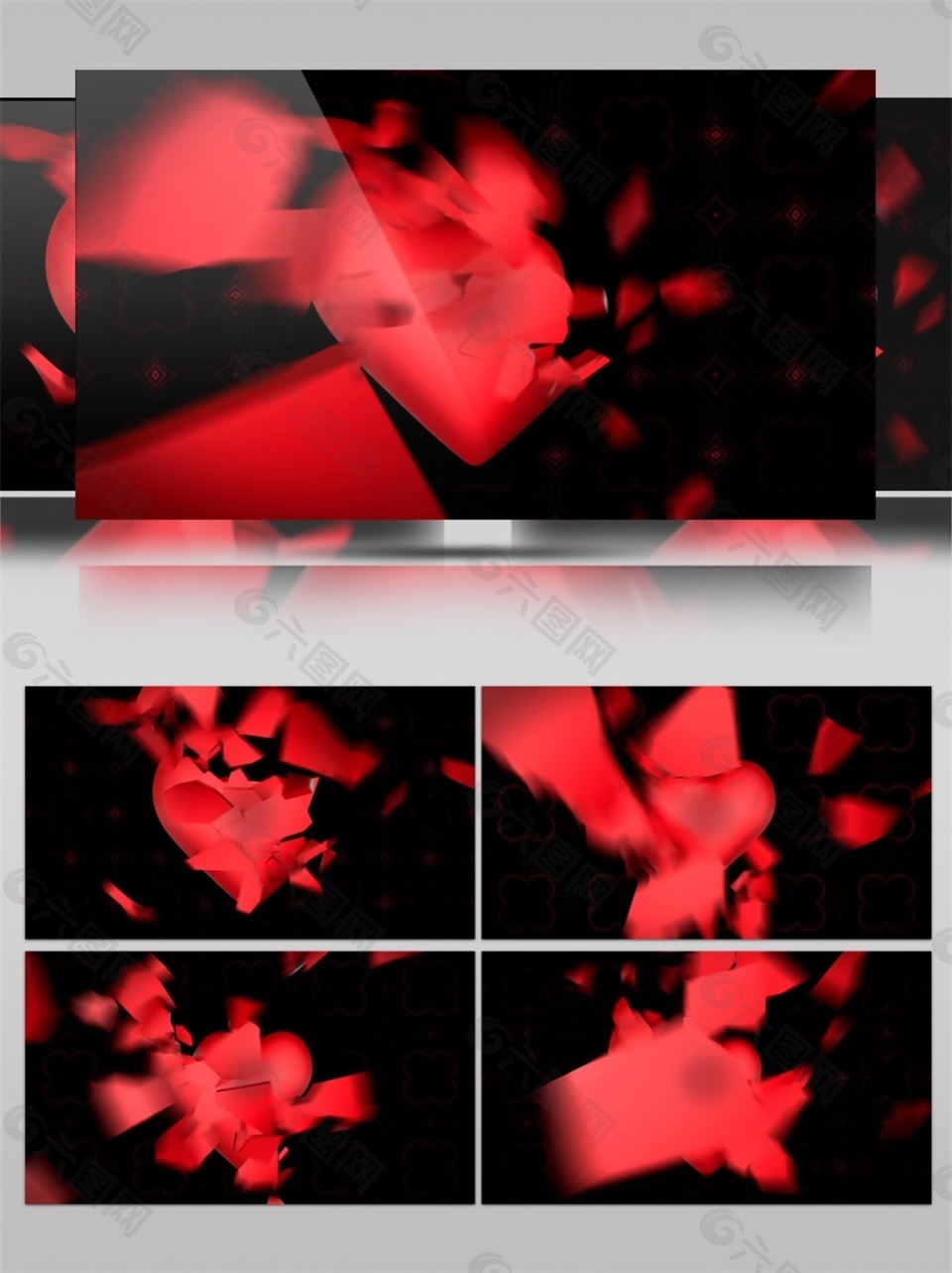 红色琉璃光带视频素材