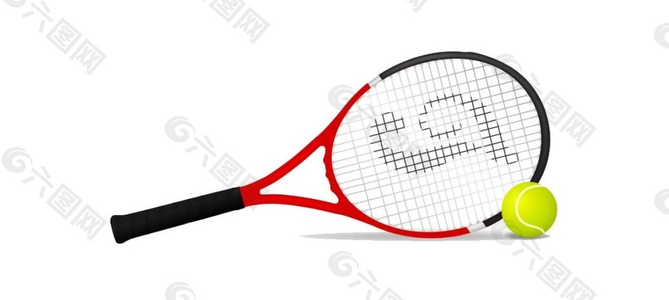 网球拍和网球png元素