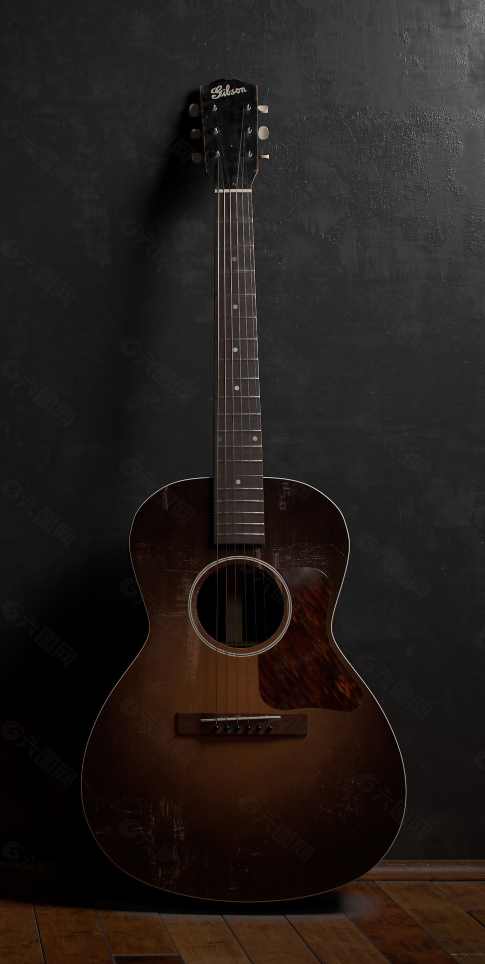 原木的精致木吉他产品jpg素材