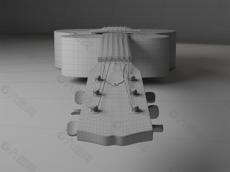 3d建模模型的原声吉他jpg素材