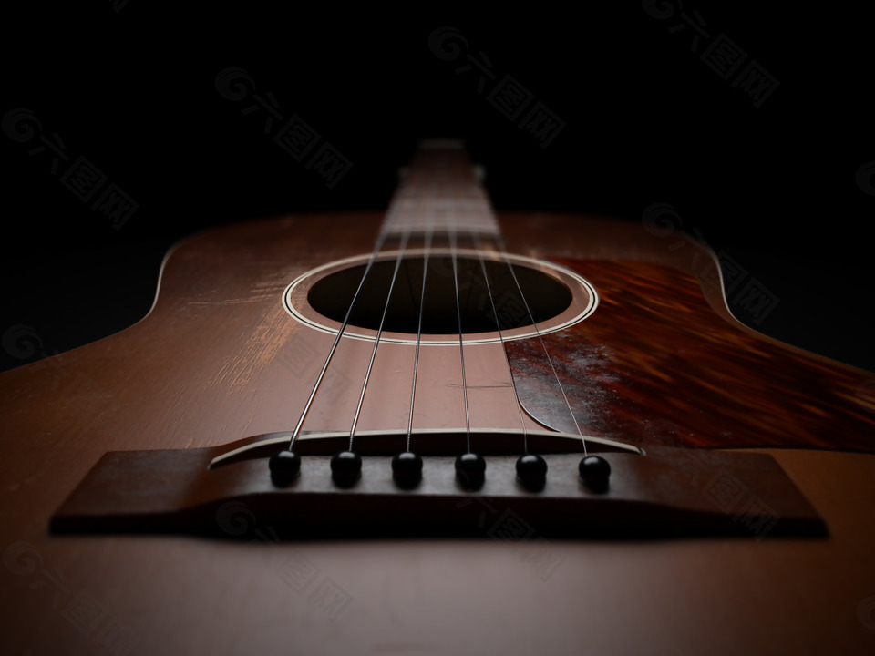 木质精致的原声吉他jpg素材