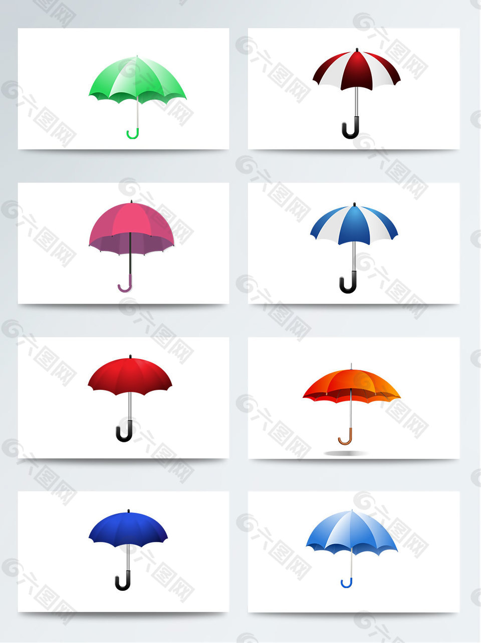 二十四节气雨水相关PNG元素卡通雨伞