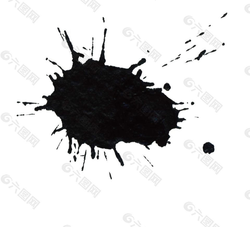 黑色墨迹喷溅图png元素