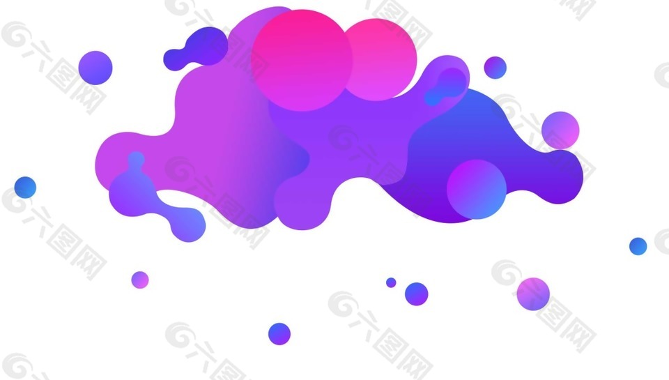 卡通梦幻蓝紫色泡泡png元素