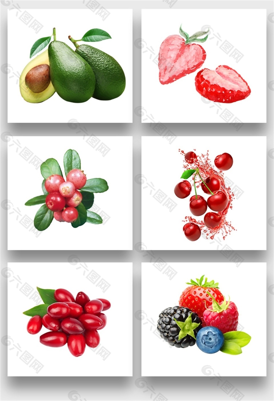 水果红枣草莓牛油果png