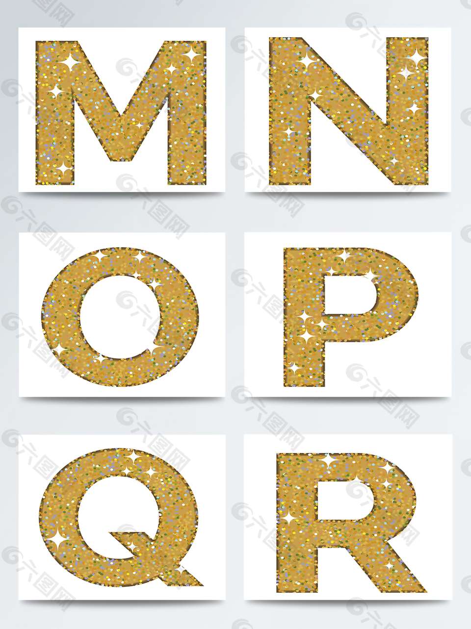 金色字母艺术字装饰合集