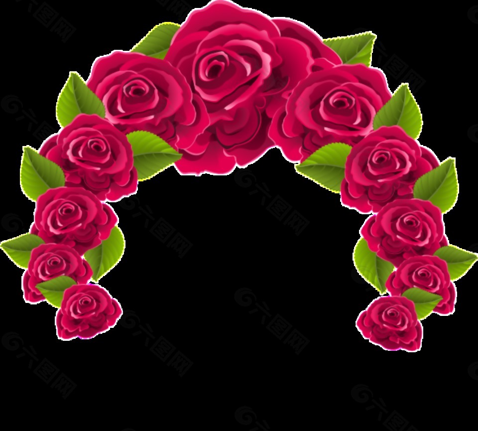 三八妇女节红玫瑰花朵装饰元素