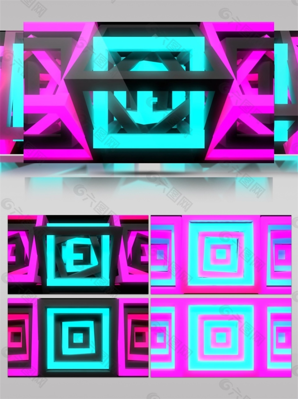 紫光三角方块视频素材