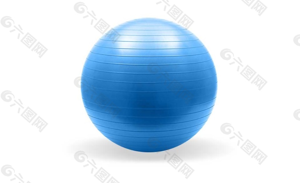 蓝色条纹瑜伽球png元素