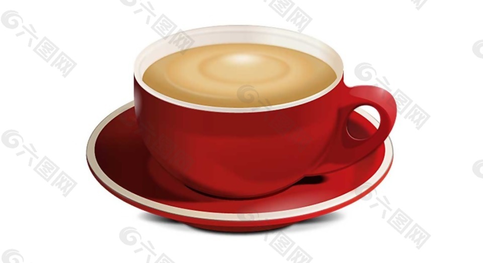 红色咖啡杯咖啡png元素