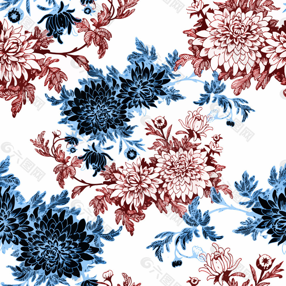 时尚手绘菊花插画