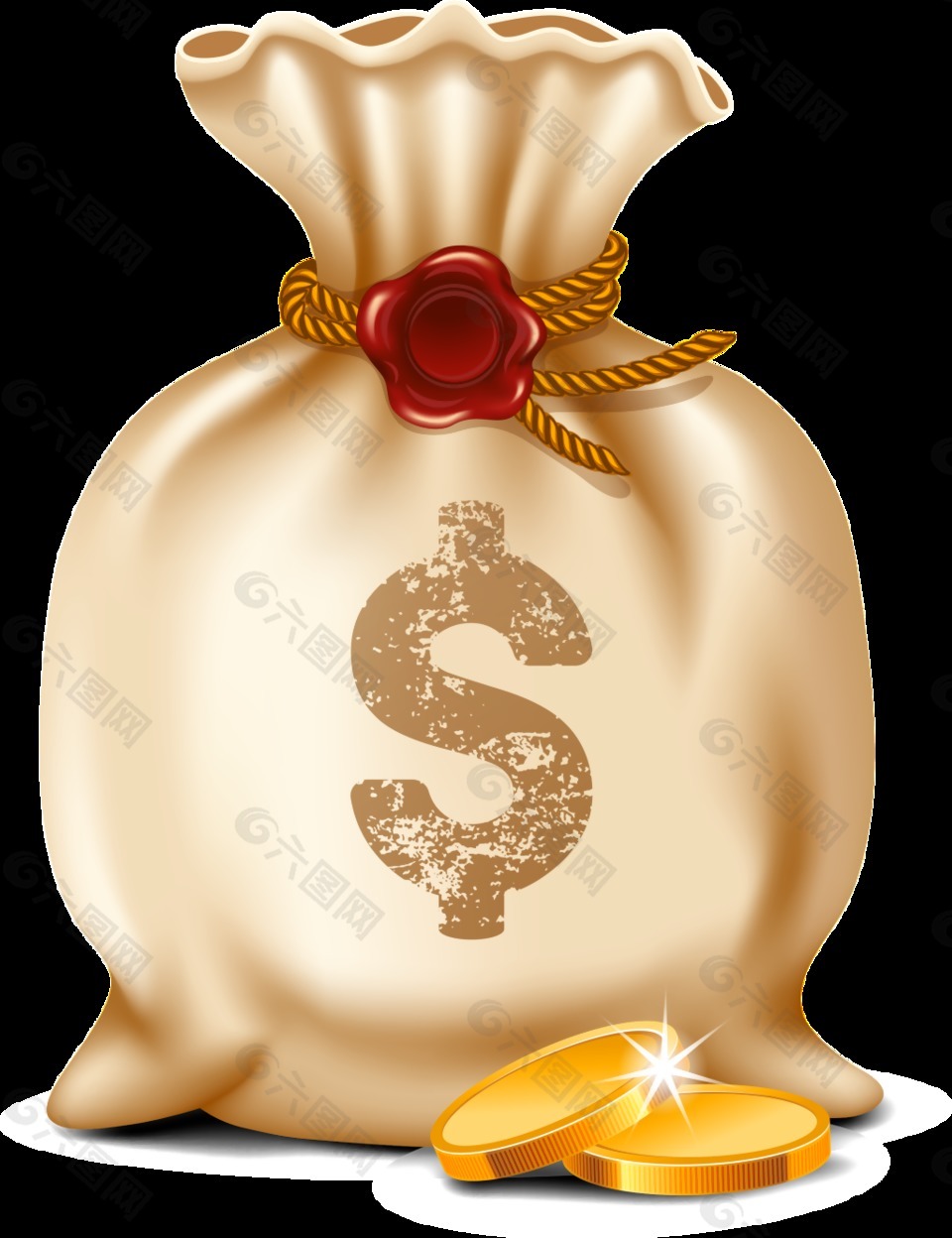 金币钱袋素材设计