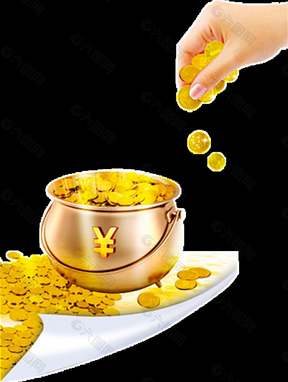 手抓金币图案