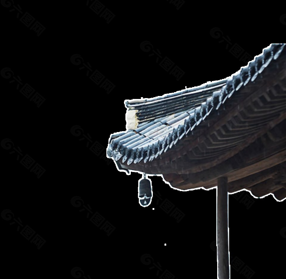 中式古风屋檐素材
