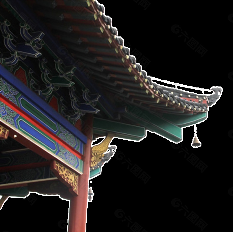 传统中式宫殿屋檐素材