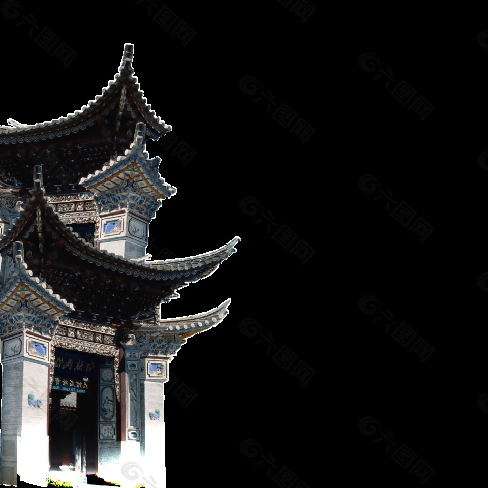 中式复古屋檐元素