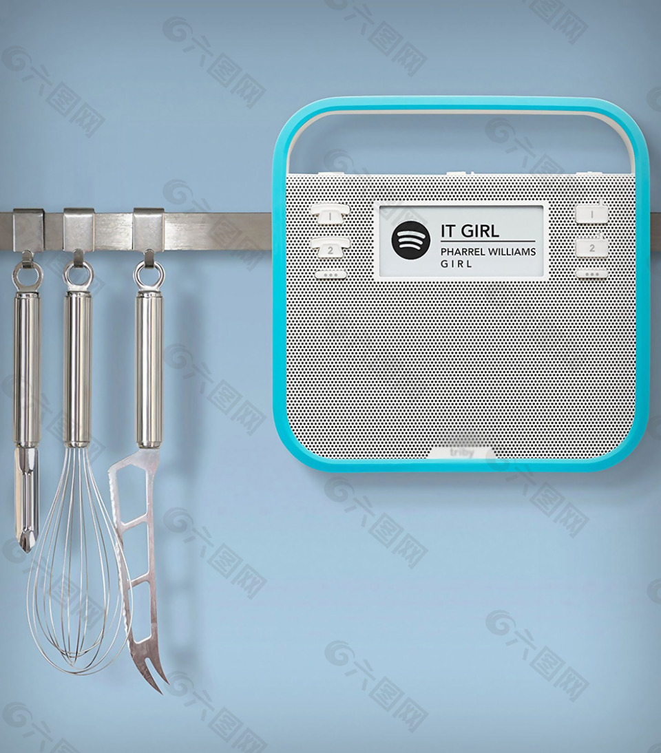 蓝色小清新的创意音箱音响jpg素材