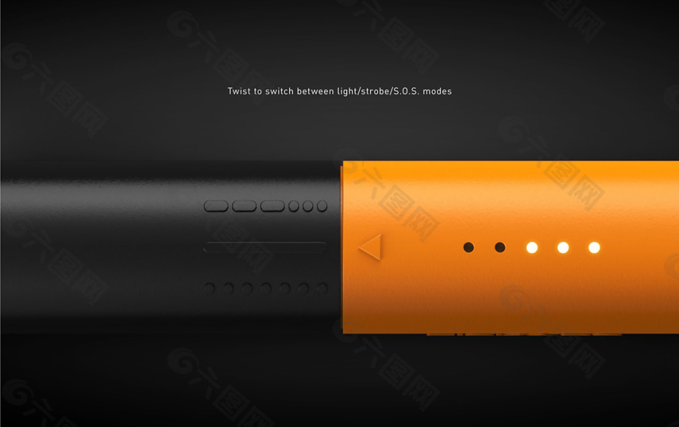 橙色黑色可爱的手电筒jpg素材
