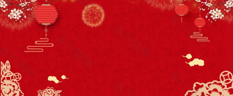 红色复古新年背景